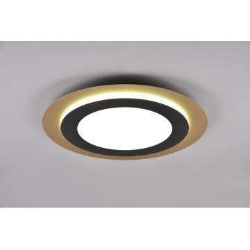 Plafoniera Morgan, TRIO, 45x4.2 cm, 42W, 1x SMD, metal, negru/auriu