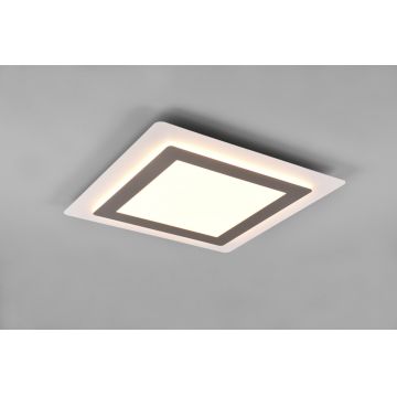 Plafoniera Morgan, TRIO, 45x45x4.2 cm, 46W, 1x SMD, metal, nichel mat/alb