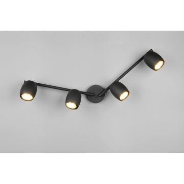 Plafoniera Nancy, RL, 70.5x8x16.5 cm, 35W, 4x GU10, metal, negru mat