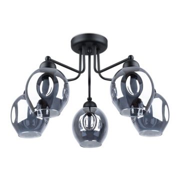 Plafonieră neagră cu abajur din sticlă 59x59 cm Garten – Sollux