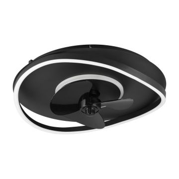 Plafonieră negru-mat LED Sortland – Trio