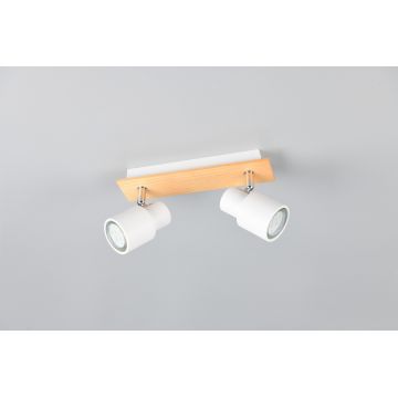 Plafoniera Pierre, RL, 25x6x15 cm, 10W, 2x GU10, metal, alb mat/natur