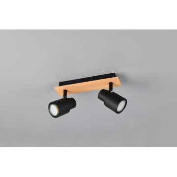 Plafoniera Pierre, RL, 25x6x15 cm, 10W, 2x GU10, metal, negru mat/natur