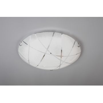 Plafoniera Sandrina, TRIO, 40x10 cm, 40W, 2x E27, sticla, alb