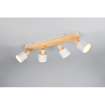 Plafoniera Shanti, TRIO, 60.5x17.5x19.5 cm, 10W, 4x E14, metal, gri/natur