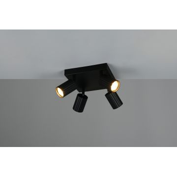 Plafoniera Soka, TRIO, 20x20x14.5 cm, 10W, 4x GU10, metal, negru mat