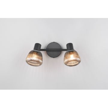 Plafoniera Tarifa, TRIO, 29.5x19 cm, 10W, 2x E14, metal, negru mat/argintiu