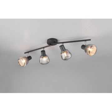 Plafoniera Tarifa, TRIO, 71x20.5 cm, 10W, 4x E14, metal, negru mat/argintiu