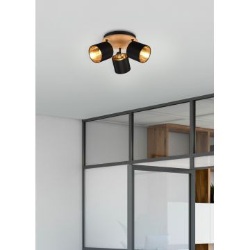 Plafoniera Tommy, RL, 25x12x22.5 cm, 28W, 3x E14, metal, negru/natur