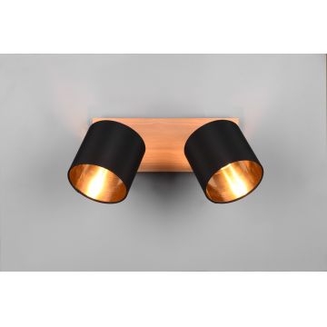 Plafoniera Tommy, RL, 30x12x19.5 cm, 28W, 2x E14, metal, negru/natur