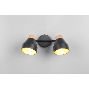 Plafoniera Valentin, RL, 32x15x21 cm, 10W, 2x E14, metal, negru mat/natur