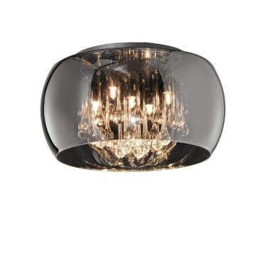 Plafoniera Vapore, TRIO, 40x22 cm, 42W, 5x G9, sticla, argintiu