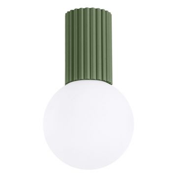 Plafonieră verde cu abajur din sticlă ø 12 cm Orbital – Sollux