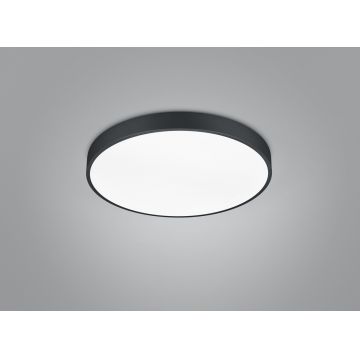 Plafoniera Waco, TRIO, 49x6 cm, 52.5W, 1x SMD, metal, negru mat