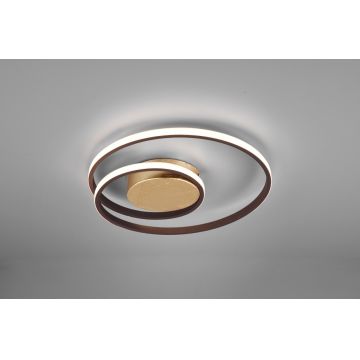 Plafoniera Zibal, RL, 39x7 cm, 22W, 1x SMD, metal, ruginiu/alb