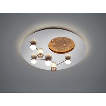 Plafoniera Zodiac, TRIO, 50x10 cm, 42W, 1x SMD, metal, argintiu lucios