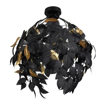 PlafonierÄnegru-mat din metal cu abajur din plastic Ã¸ 38 cm Leavy âu0080Reality